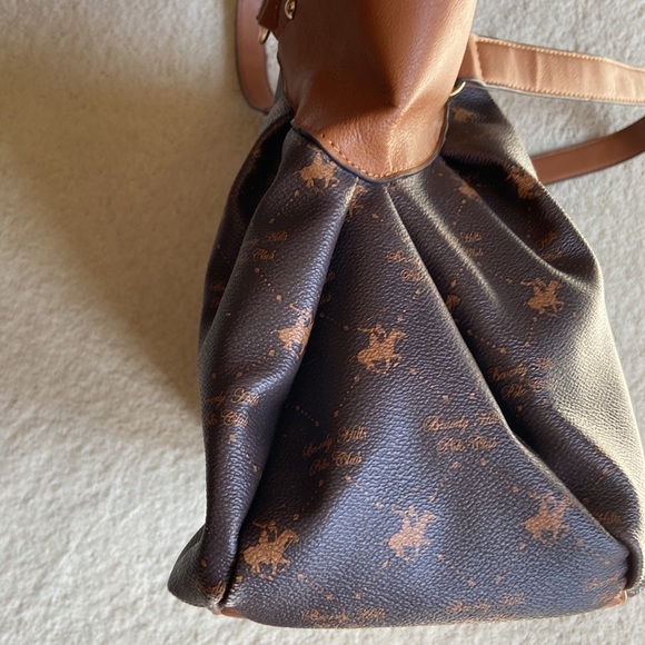 Beverly Hills Polo Club Brown and Cognac Large Shoulder Bag - Picture 5 of 12